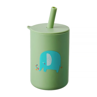 Silicone cup with lid & straw