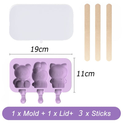 3 Shapes Silicone Ice Cream Mould